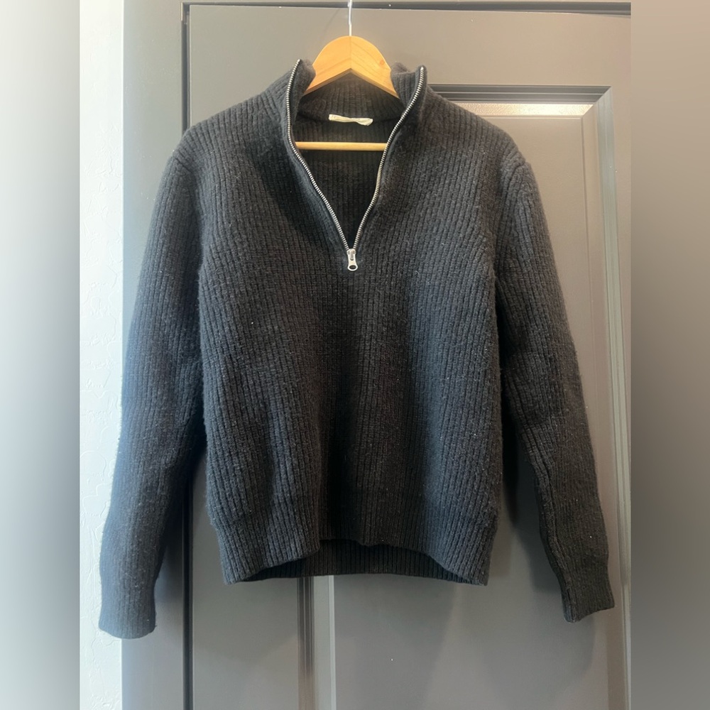 Everlane wool half zip sweater sz M